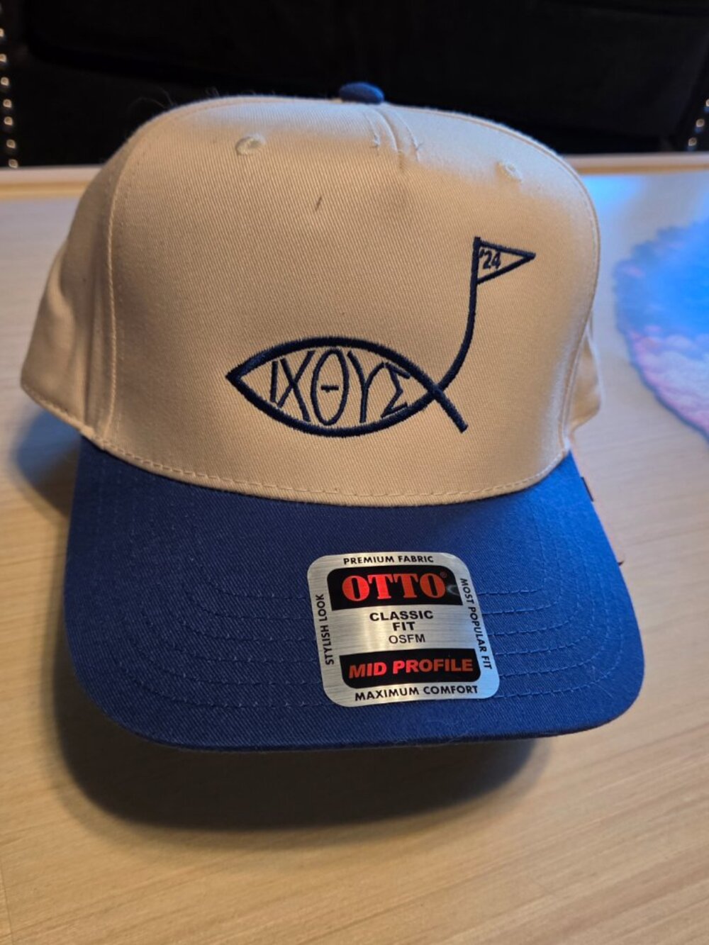 Two‑Tone Christian Cap – OTTO Classic Fit – Beige/Blue
